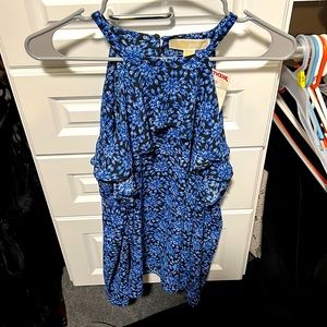 Micheal Kors cold shoulder long sleeve flower blouse